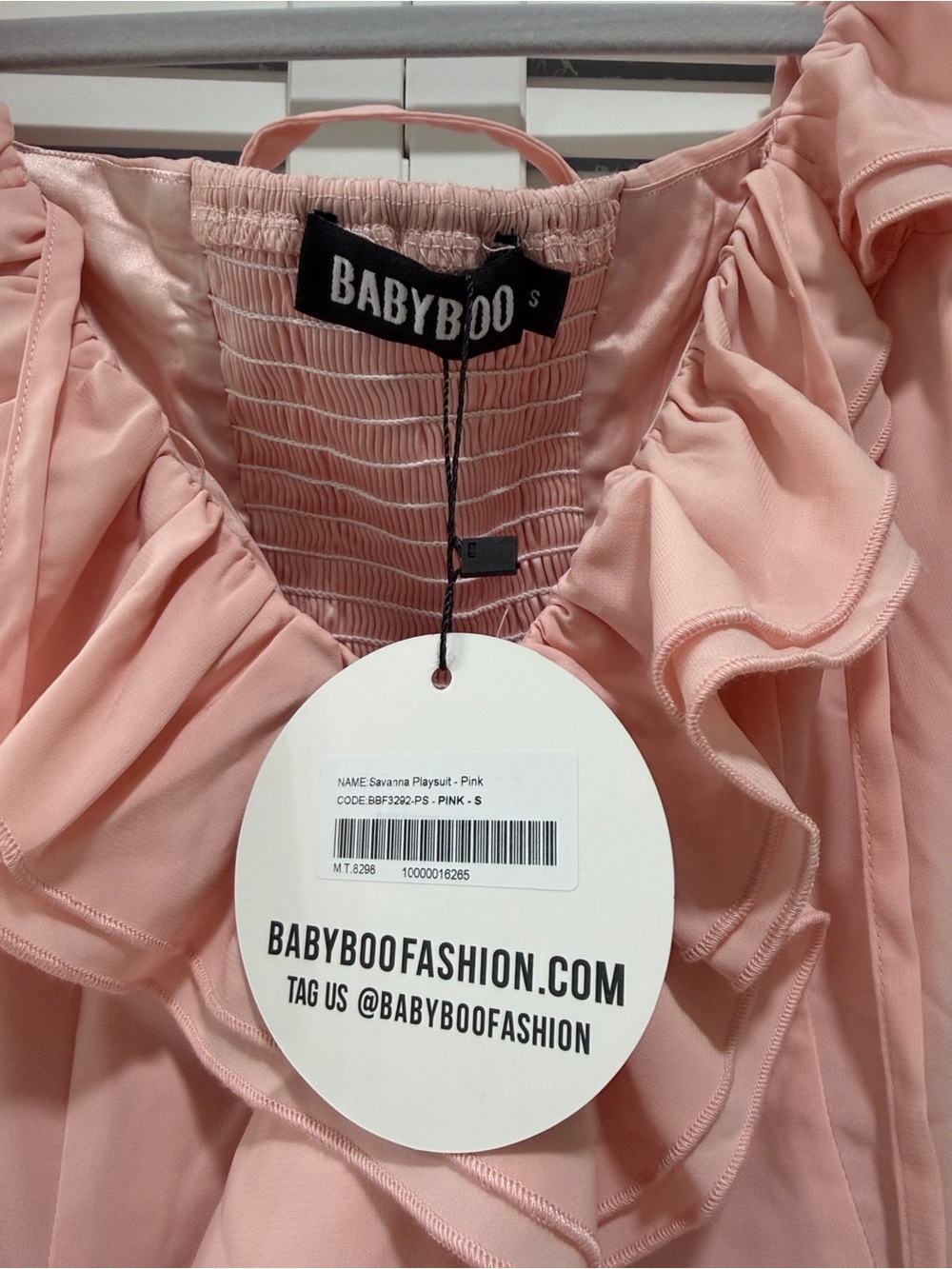 Babyboo Pink Ruffled Romper - Picture 3 of 5